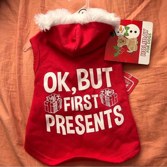 Simply Wag" OK BUT first presents Fleece lined Puppy/Dog Hoodie Sweatshirt - Picture 5 of 8